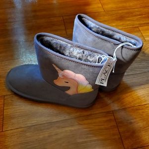 Children's Place - Girls - Unicorn Gray Boots - Size 6 Youth (US)